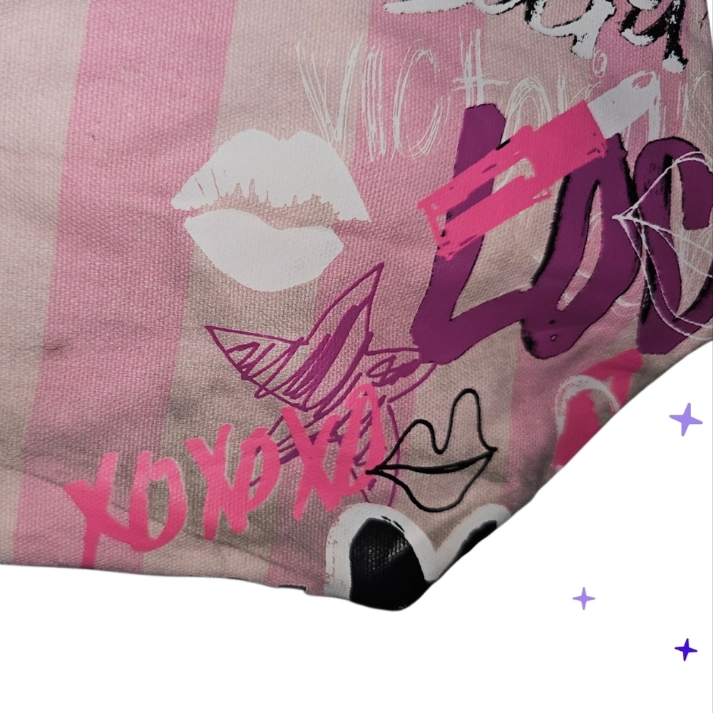 Victoria's Secret Pink and Black Graphic Tote - Picture 3 of 7